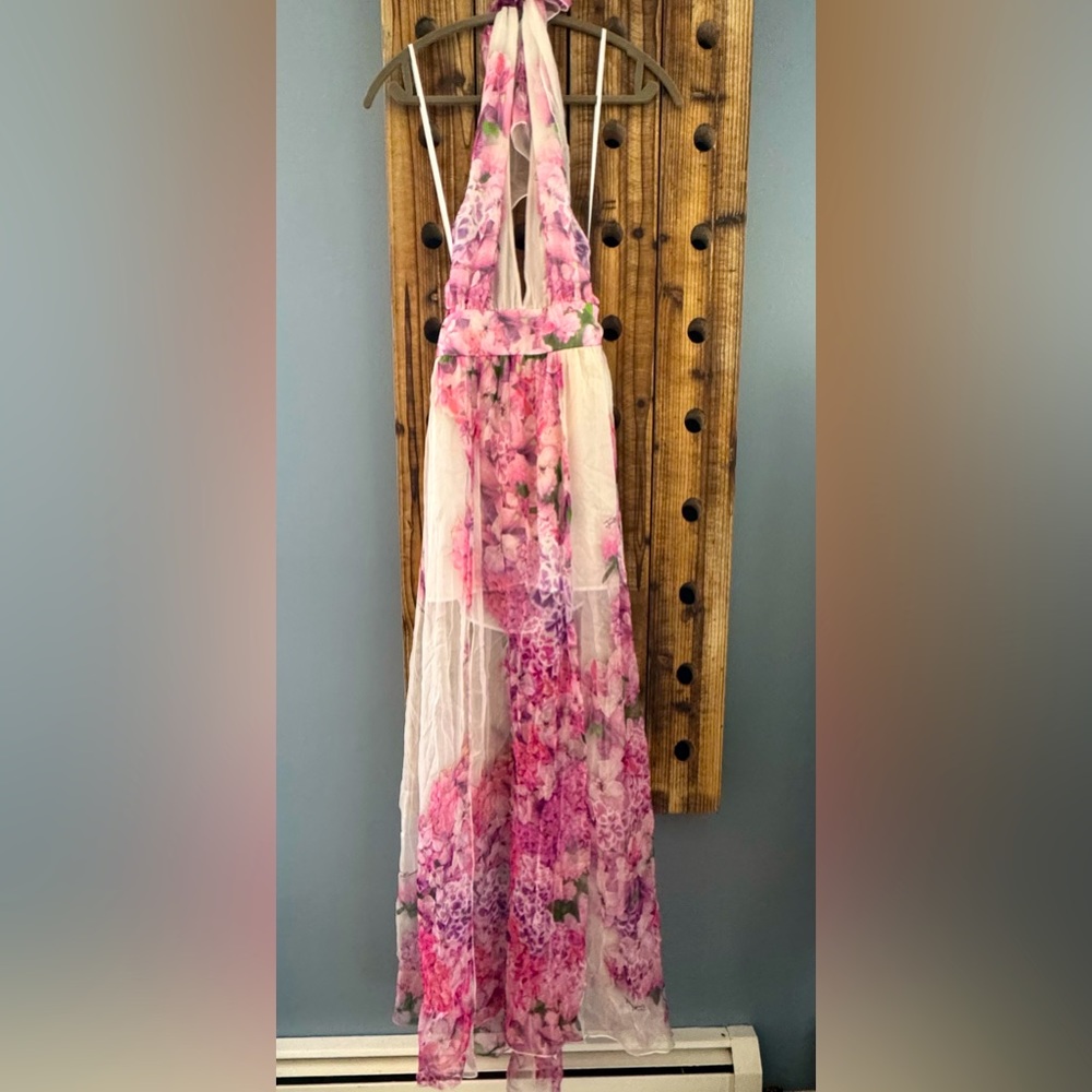 Just Cavalli floral half slip dress - halter neck tie